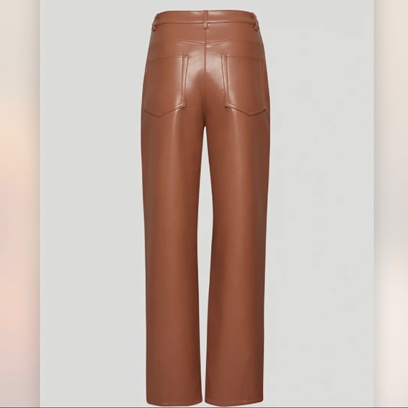 Aritzia Brown Vegan Leather Pants - Picture 2 of 4